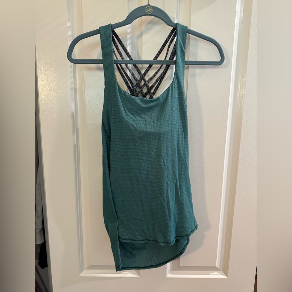 Lululemon teal strappy tank top size 6